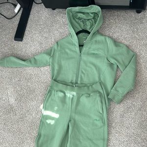 Green Fila Track Suit Hoodie Size: M Sweat Pants Size: M